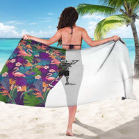 Skeleton Golfer Sarong with Tropical Flamingo Leaves Pattern and Colorful Floral Background - Wonder Print Shop