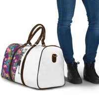 Skeleton Golfer Travel Bag with Tropical Flamingo Leaves Pattern and Colorful Floral Background - Wonder Print Shop