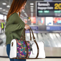 Skeleton Golfer Travel Bag with Tropical Flamingo Leaves Pattern and Colorful Floral Background - Wonder Print Shop
