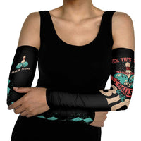 Custom Bowling Balls Arm Sleeves with Does This Shirt Make My Balls Look Big Quote and Retro Argyle Pattern - Wonder Print Shop