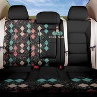 Custom Bowling Balls Back Car Seat Cover with Does This Shirt Make My Balls Look Big Quote and Retro Argyle Pattern - Wonder Print Shop