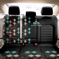 Custom Bowling Balls Back Car Seat Cover with Does This Shirt Make My Balls Look Big Quote and Retro Argyle Pattern - Wonder Print Shop