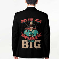 Custom Bowling Balls Blazer with Does This Shirt Make My Balls Look Big Quote and Retro Argyle Pattern - Wonder Print Shop