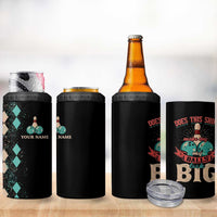 Custom Bowling Balls 4 in 1 Can Cooler Tumbler with Does This Shirt Make My Balls Look Big Quote and Retro Argyle Pattern - Wonder Print Shop