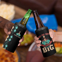 Custom Bowling Balls 4 in 1 Can Cooler Tumbler with Does This Shirt Make My Balls Look Big Quote and Retro Argyle Pattern - Wonder Print Shop