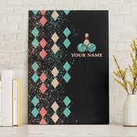 Custom Bowling Balls Canvas Wall Art with Does This Shirt Make My Balls Look Big Quote and Retro Argyle Pattern - Wonder Print Shop