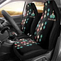 Custom Bowling Balls Car Seat Cover with Does This Shirt Make My Balls Look Big Quote and Retro Argyle Pattern - Wonder Print Shop
