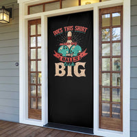 Bowling Balls Door Cover with Does This Shirt Make My Balls Look Big Quote and Retro Argyle Pattern - Wonder Print Shop