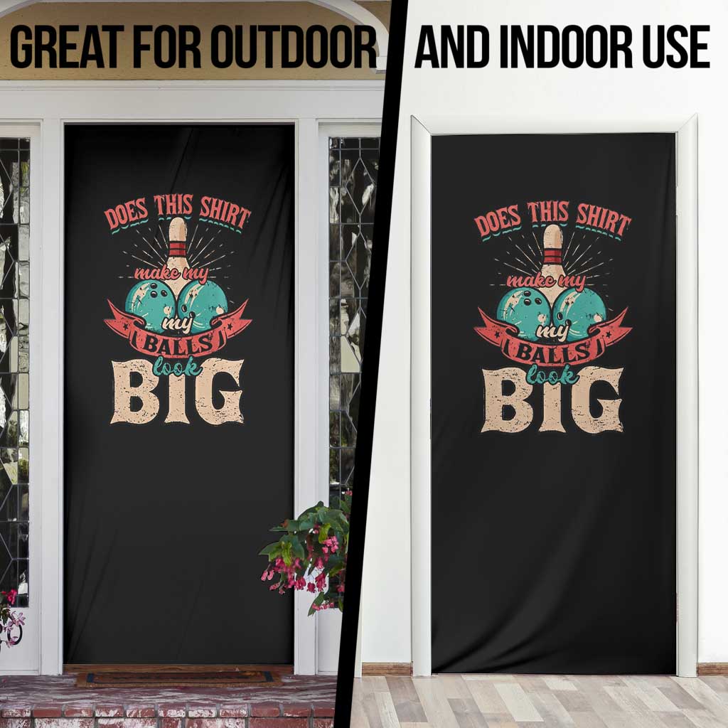 Bowling Balls Door Cover with Does This Shirt Make My Balls Look Big Quote and Retro Argyle Pattern - Wonder Print Shop