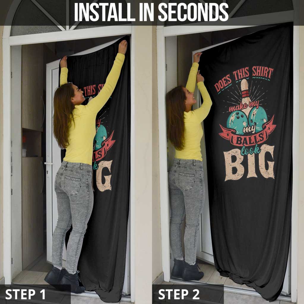 Bowling Balls Door Cover with Does This Shirt Make My Balls Look Big Quote and Retro Argyle Pattern - Wonder Print Shop