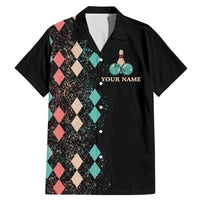 Custom Bowling Balls Family Matching Mermaid Dress and Hawaiian Shirt with Does This Shirt Make My Balls Look Big Quote and Retro Argyle Pattern - Wonder Print Shop