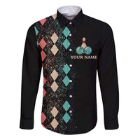 Custom Bowling Balls Family Matching Mermaid Dress and Hawaiian Shirt with Does This Shirt Make My Balls Look Big Quote and Retro Argyle Pattern - Wonder Print Shop