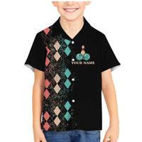 Custom Bowling Balls Family Matching Mermaid Dress and Hawaiian Shirt with Does This Shirt Make My Balls Look Big Quote and Retro Argyle Pattern - Wonder Print Shop