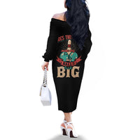 Custom Bowling Balls Family Matching Off The Shoulder Long Sleeve Dress and Hawaiian Shirt with Does This Shirt Make My Balls Look Big Quote and Retro Argyle Pattern - Wonder Print Shop