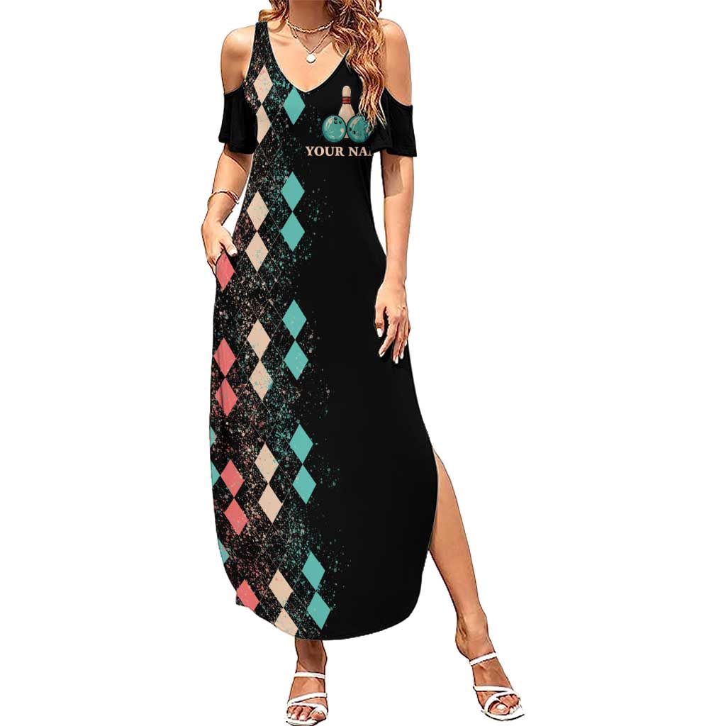 Custom Bowling Balls Family Matching Summer Maxi Dress and Hawaiian Shirt with Does This Shirt Make My Balls Look Big Quote and Retro Argyle Pattern - Wonder Print Shop