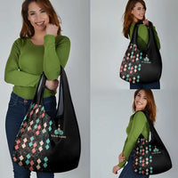 Custom Bowling Balls Grocery Bag with Does This Shirt Make My Balls Look Big Quote and Retro Argyle Pattern - Wonder Print Shop