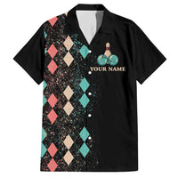 Custom Bowling Balls Hawaiian Shirt with Does This Shirt Make My Balls Look Big Quote and Retro Argyle Pattern - Wonder Print Shop