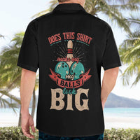 Custom Bowling Balls Hawaiian Shirt with Does This Shirt Make My Balls Look Big Quote and Retro Argyle Pattern - Wonder Print Shop