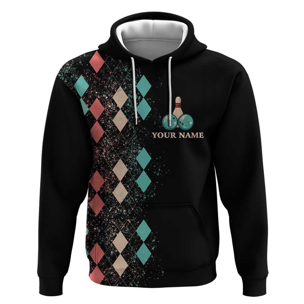 Custom Bowling Balls Hoodie with Does This Shirt Make My Balls Look Big Quote and Retro Argyle Pattern - Wonder Print Shop
