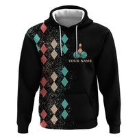 Custom Bowling Balls Hoodie with Does This Shirt Make My Balls Look Big Quote and Retro Argyle Pattern - Wonder Print Shop