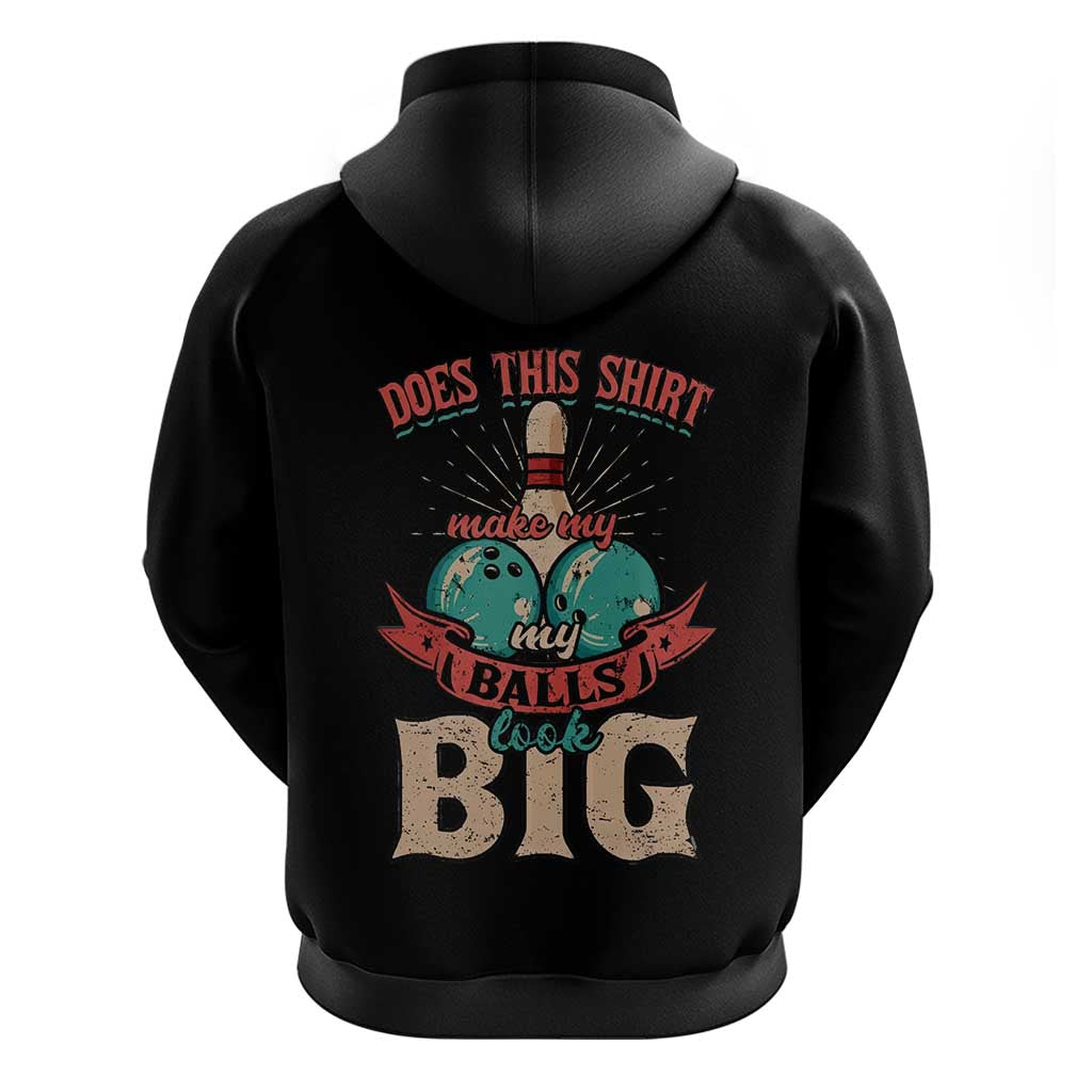 Custom Bowling Balls Hoodie with Does This Shirt Make My Balls Look Big Quote and Retro Argyle Pattern - Wonder Print Shop
