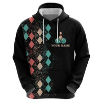 Custom Bowling Balls Hoodie with Does This Shirt Make My Balls Look Big Quote and Retro Argyle Pattern - Wonder Print Shop