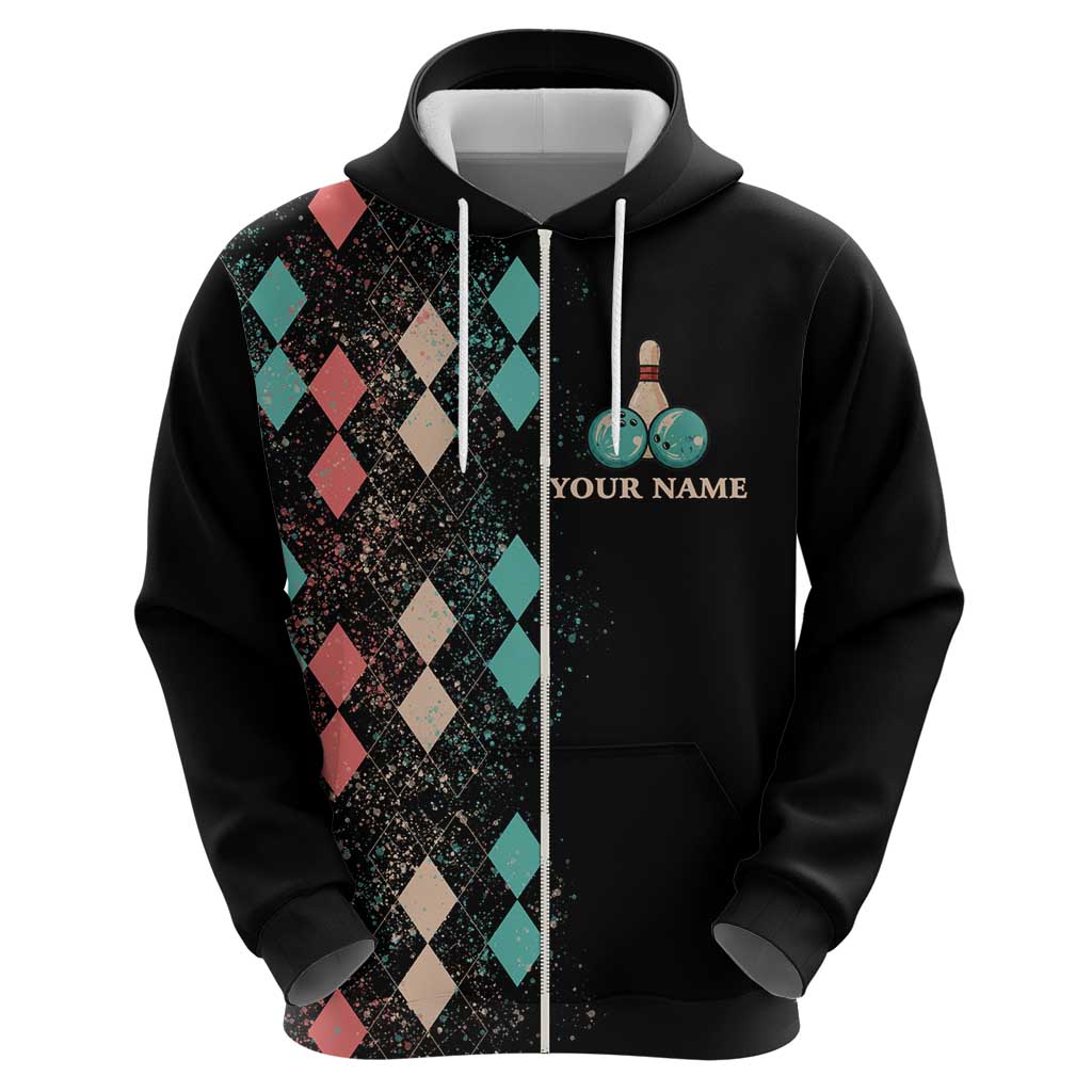 Custom Bowling Balls Hoodie with Does This Shirt Make My Balls Look Big Quote and Retro Argyle Pattern - Wonder Print Shop