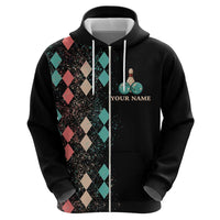 Custom Bowling Balls Hoodie with Does This Shirt Make My Balls Look Big Quote and Retro Argyle Pattern - Wonder Print Shop