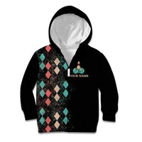 Custom Bowling Balls Kid Hoodie with Does This Shirt Make My Balls Look Big Quote and Retro Argyle Pattern - Wonder Print Shop