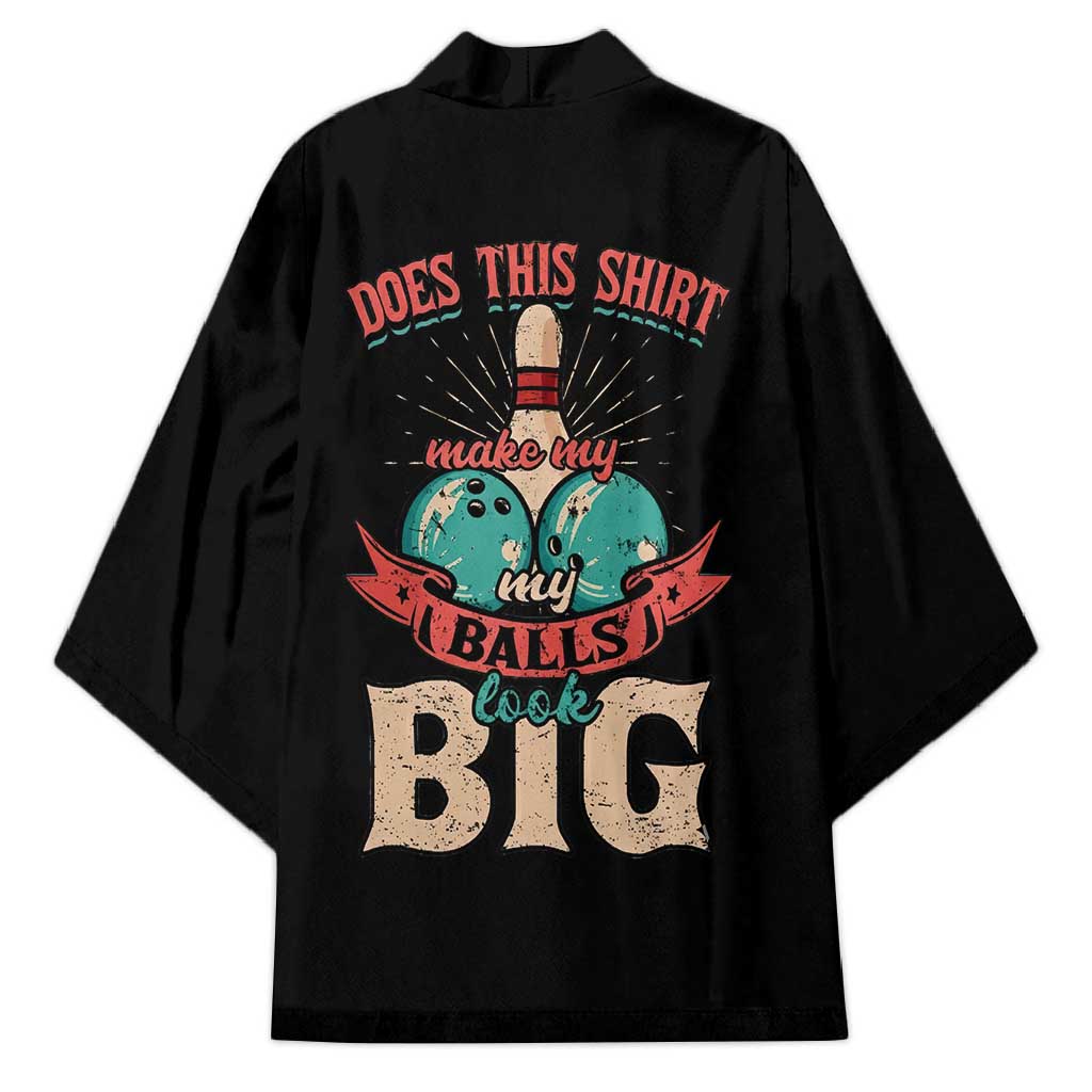 Custom Bowling Balls Kimono with Does This Shirt Make My Balls Look Big Quote and Retro Argyle Pattern - Wonder Print Shop