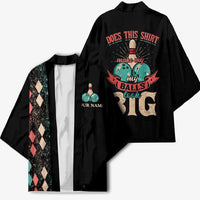 Custom Bowling Balls Kimono with Does This Shirt Make My Balls Look Big Quote and Retro Argyle Pattern - Wonder Print Shop
