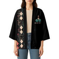 Custom Bowling Balls Kimono with Does This Shirt Make My Balls Look Big Quote and Retro Argyle Pattern - Wonder Print Shop