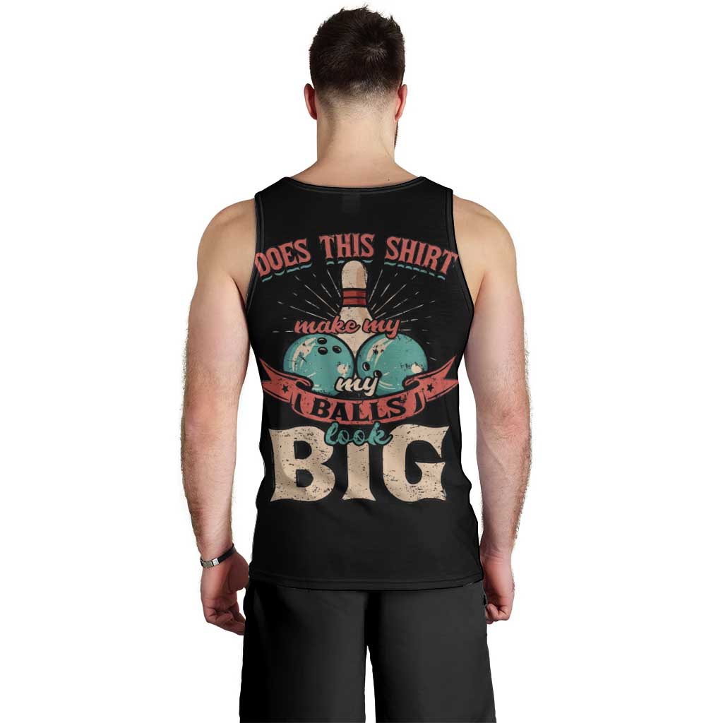 Custom Bowling Balls Men Tank Top with Does This Shirt Make My Balls Look Big Quote and Retro Argyle Pattern - Wonder Print Shop