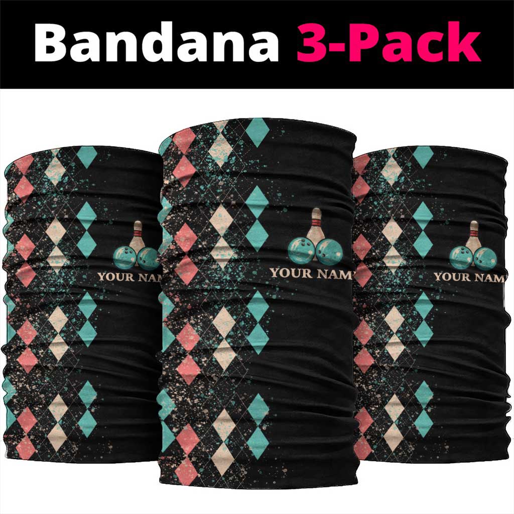 Custom Bowling Balls Neck Gaiter with Does This Shirt Make My Balls Look Big Quote and Retro Argyle Pattern - Wonder Print Shop