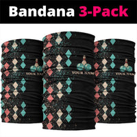 Custom Bowling Balls Neck Gaiter with Does This Shirt Make My Balls Look Big Quote and Retro Argyle Pattern - Wonder Print Shop