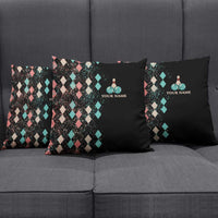 Custom Bowling Balls Pillow Cover with Does This Shirt Make My Balls Look Big Quote and Retro Argyle Pattern - Wonder Print Shop
