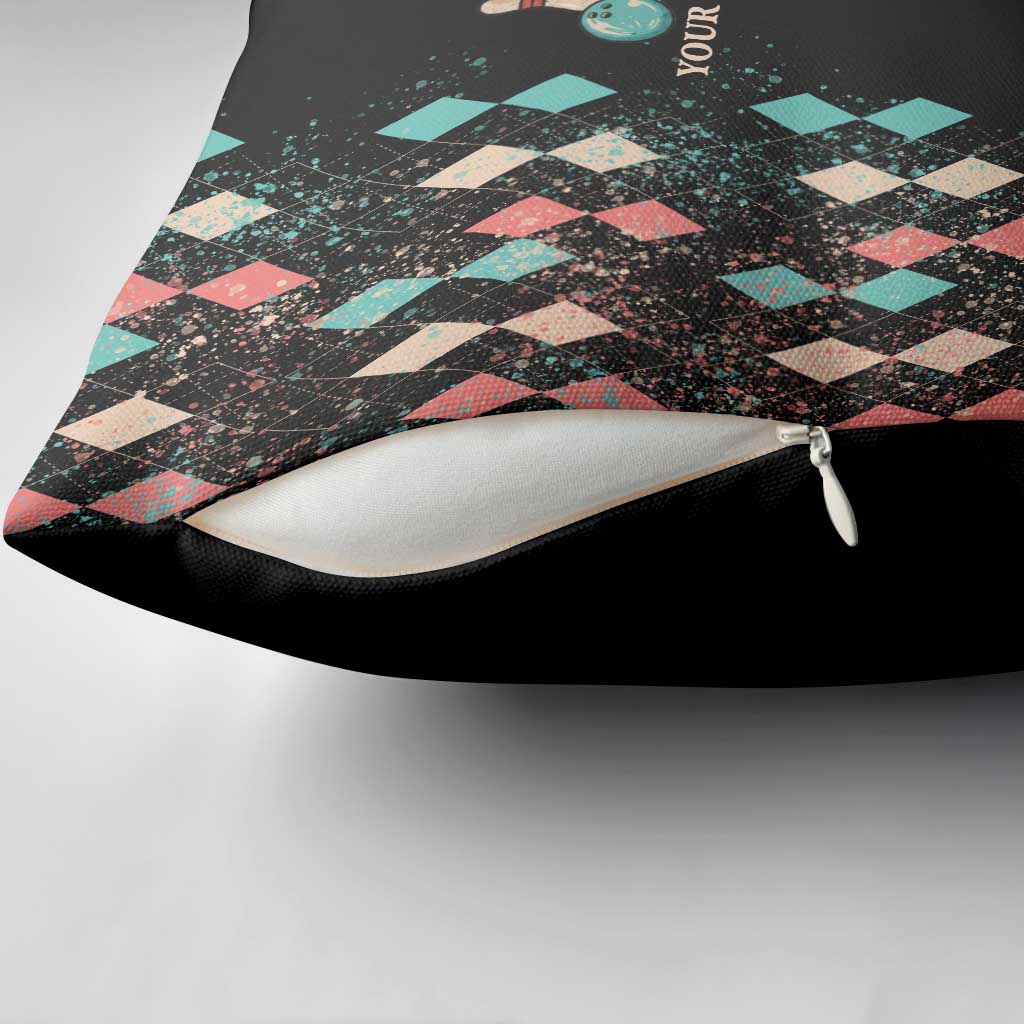 Custom Bowling Balls Pillow Cover with Does This Shirt Make My Balls Look Big Quote and Retro Argyle Pattern - Wonder Print Shop