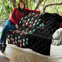 Custom Bowling Balls Quilt with Does This Shirt Make My Balls Look Big Quote and Retro Argyle Pattern - Wonder Print Shop