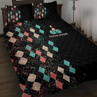 Custom Bowling Balls Quilt Bed Set with Does This Shirt Make My Balls Look Big Quote and Retro Argyle Pattern - Wonder Print Shop