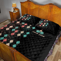 Custom Bowling Balls Quilt Bed Set with Does This Shirt Make My Balls Look Big Quote and Retro Argyle Pattern - Wonder Print Shop