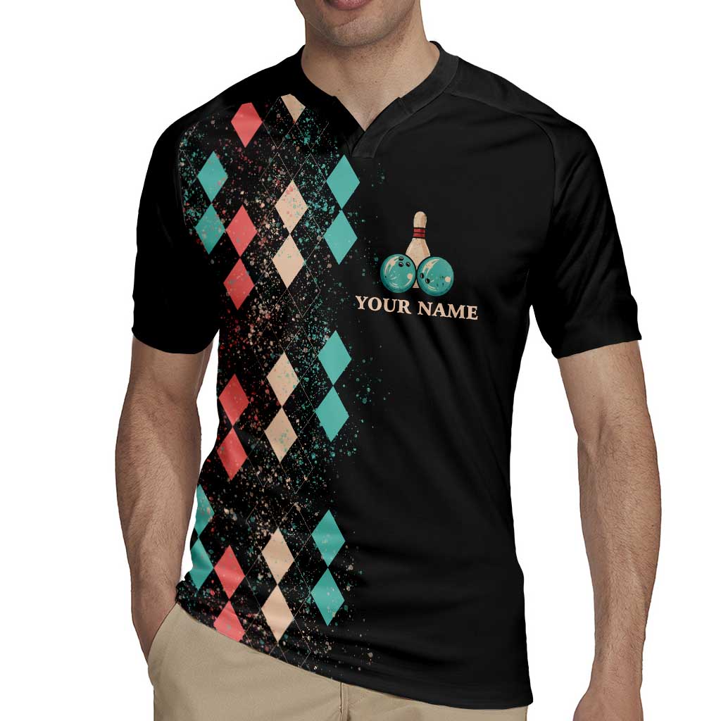 Custom Bowling Balls Rugby Jersey with Does This Shirt Make My Balls Look Big Quote and Retro Argyle Pattern - Wonder Print Shop