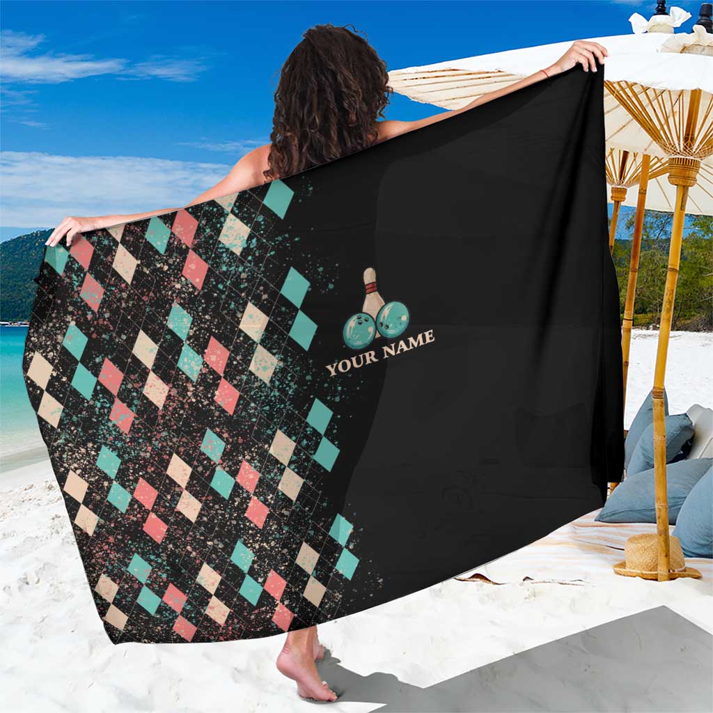 Custom Bowling Balls Sarong with Does This Shirt Make My Balls Look Big Quote and Retro Argyle Pattern - Wonder Print Shop
