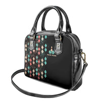 Custom Bowling Balls Shoulder Handbag with Does This Shirt Make My Balls Look Big Quote and Retro Argyle Pattern - Wonder Print Shop
