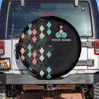 Custom Bowling Balls Spare Tire Cover with Does This Shirt Make My Balls Look Big Quote and Retro Argyle Pattern - Wonder Print Shop