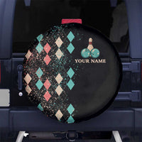 Custom Bowling Balls Spare Tire Cover with Does This Shirt Make My Balls Look Big Quote and Retro Argyle Pattern - Wonder Print Shop