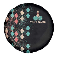 Custom Bowling Balls Spare Tire Cover with Does This Shirt Make My Balls Look Big Quote and Retro Argyle Pattern - Wonder Print Shop