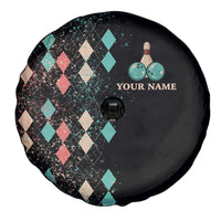 Custom Bowling Balls Spare Tire Cover with Does This Shirt Make My Balls Look Big Quote and Retro Argyle Pattern - Wonder Print Shop