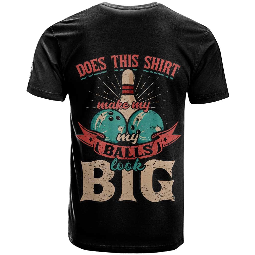 Custom Bowling Balls T Shirt with Does This Shirt Make My Balls Look Big Quote and Retro Argyle Pattern - Wonder Print Shop