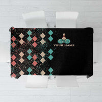 Custom Bowling Balls Tablecloth with Does This Shirt Make My Balls Look Big Quote and Retro Argyle Pattern - Wonder Print Shop
