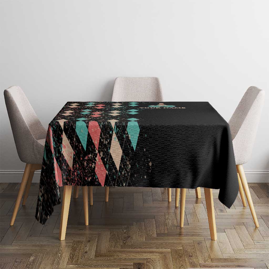 Custom Bowling Balls Tablecloth with Does This Shirt Make My Balls Look Big Quote and Retro Argyle Pattern - Wonder Print Shop